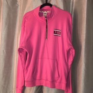 PINK long sleeve quarter zip